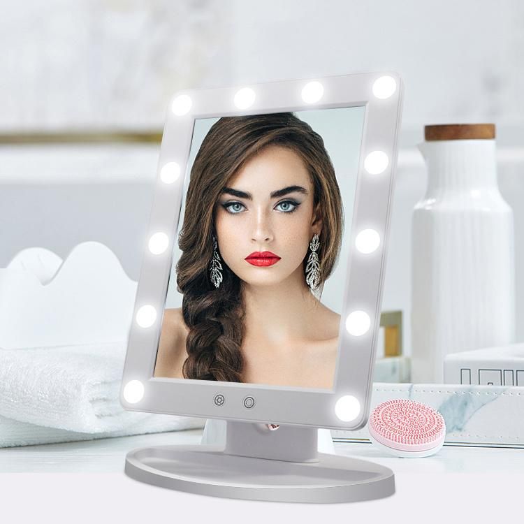 Bedroom Lighted Standing LED Cosmetic Makeup Tool Vanity Hollywood Mirror