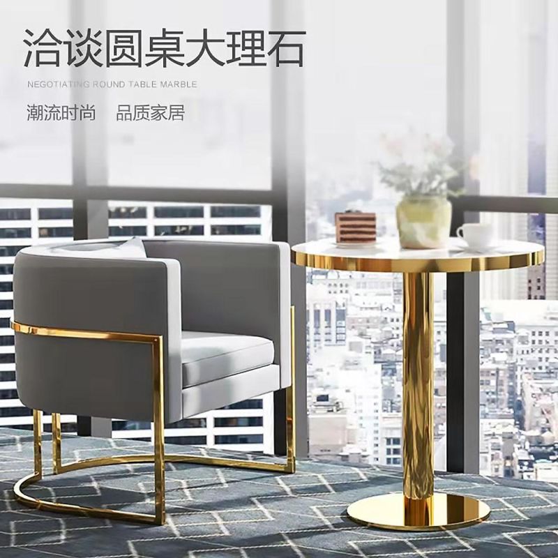 Leisure Style Living Room Furniture Metal Frame Fabric Lounge Chair