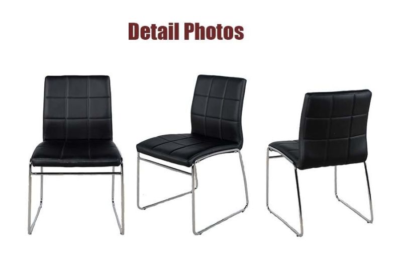 Modern Hotel Office Restaurant Furniture Banquet Dinner Furniture Chair Leather Stainless Steel Dining Room Chair