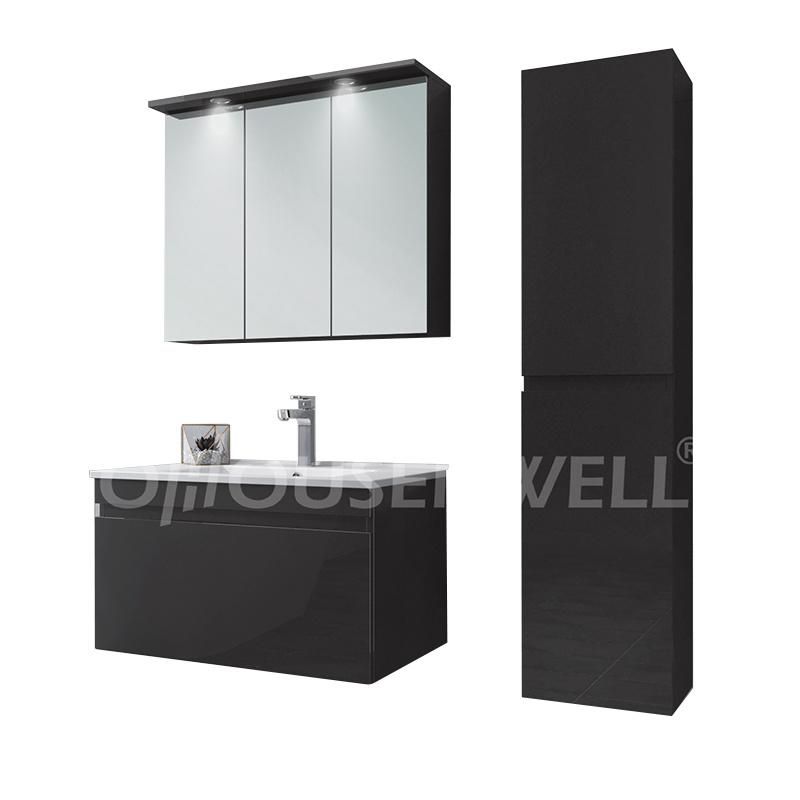 German Style Golden Bathroom Vanity MDF Bathroom Furniture