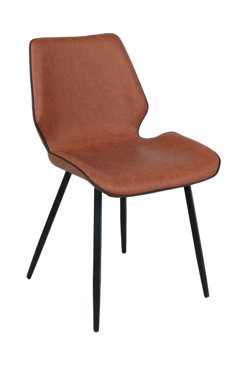 Modern Style Furniture Home PU Leather Metal Frame Leisure Without Armrest Dining Chair