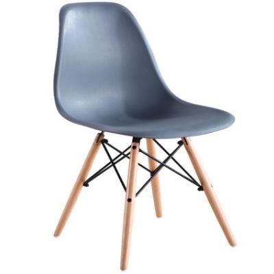 Modern Design Fashion Plastic Chairs with Wooden Leg