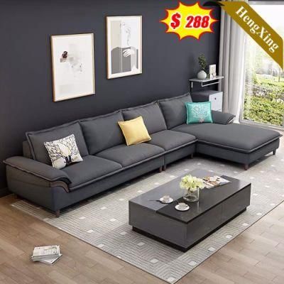 Simple Modern Design Home Living Room Leisure Sectional Corner Sofas Set Office Dark Gray L Shape Sofa