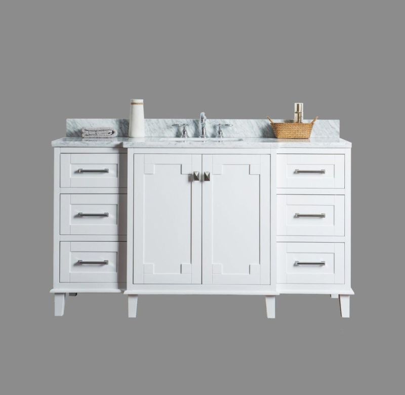 Matte White Lacquer Open Design Affordable Modern Bathroom Cabinets