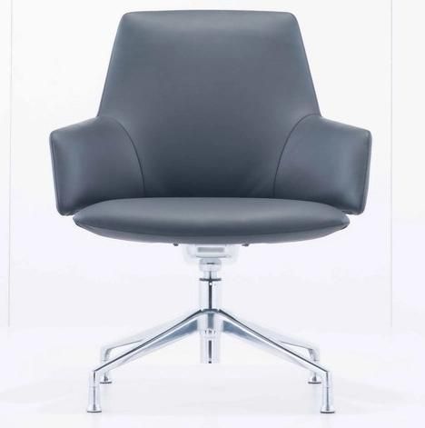 Modern Medium Back Ergonomic Rotary Leather Upholstery Office Stuff Chair