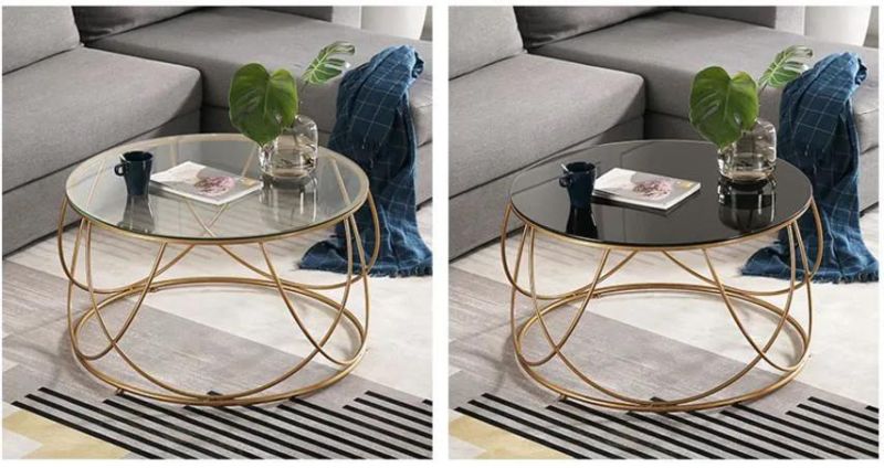 Modern Gold Iron Metal Light Luxury Coffee Table