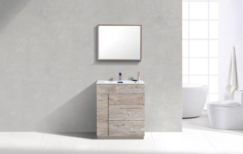 Solid Wood Modern Floor Mounted Combination Bathroom Cabinet