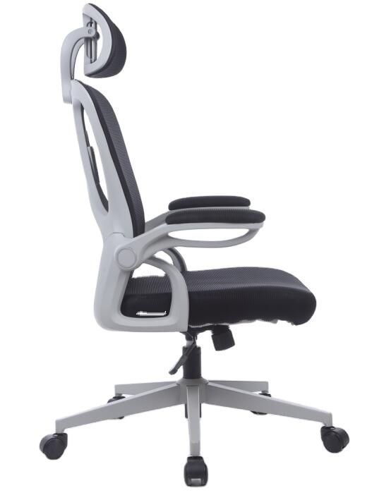 Mesh Modern Ergonomic Swivel Chair with Headrest Flip-up Armrest with Know-Down Steel Base