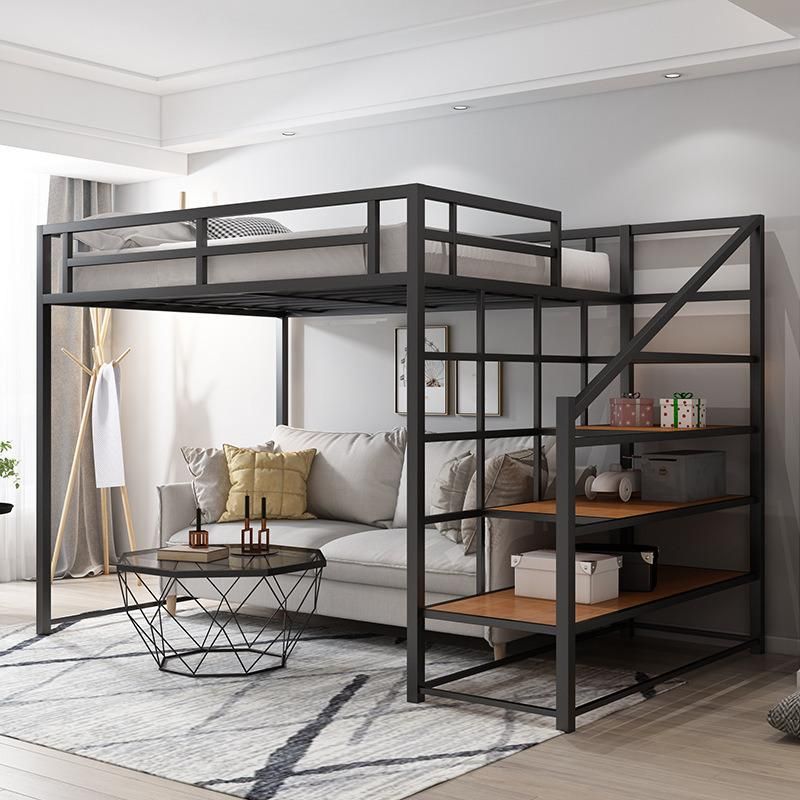 Apartment Dormitory Loft Iron Frame Bed Multifunctional Floor Loft Bed