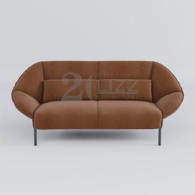 Unique Design High Quality Home Furniture Stylish Brown Fabric Living Room Sofa Leisure Long Couch