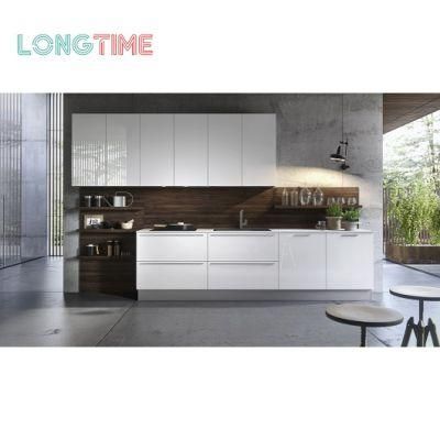 China Wholesale Custom Modern Pantry Acrylic Finish Handleless Kitchen Cabinet