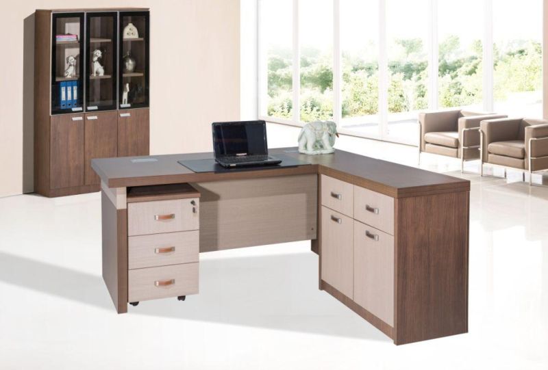 2021 New Executive L Shaped Computer Table Wooden Modern Office Table