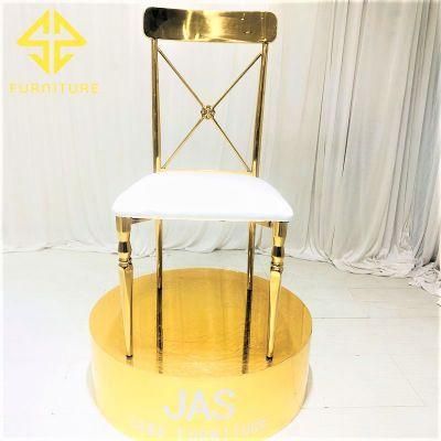 Loyal Golden Stainless Steel Dining Chair with PU Leather Seat