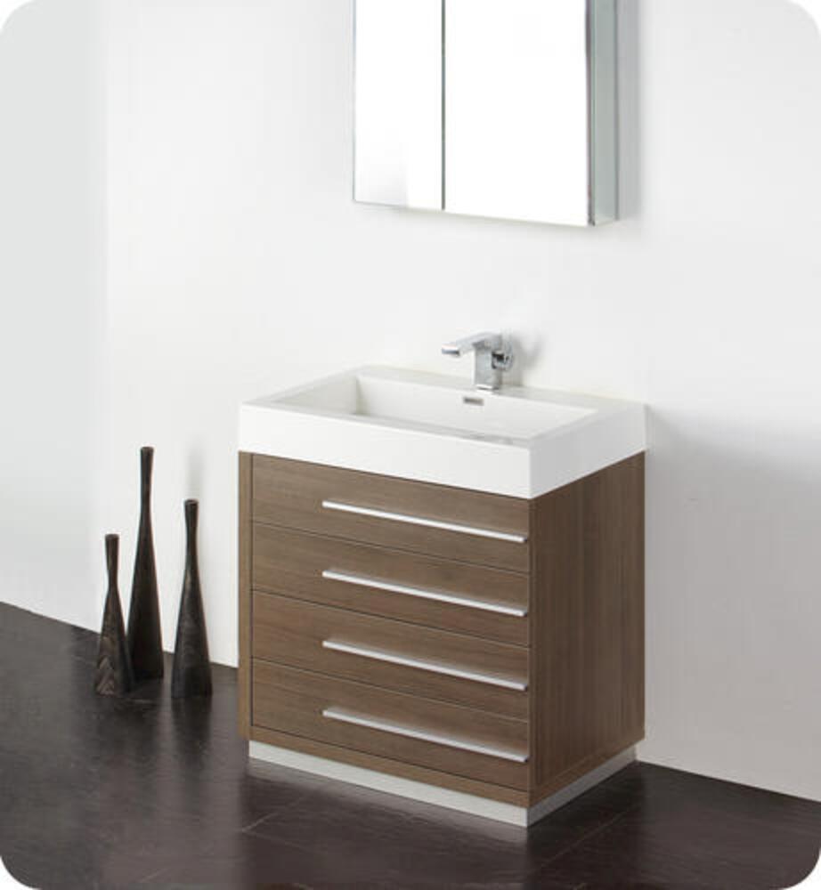 Modern Floor Mounted Black Bathroom Vanity with Mirror Medicine Cabinet