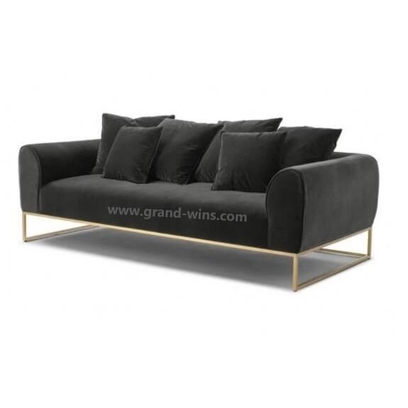 Hotel Lobby Furniture Metal Frame Sectional Lounge Modern Sofa Set