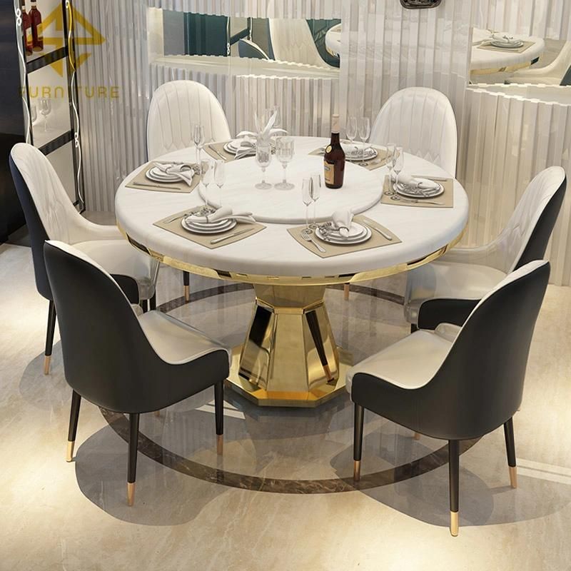 Luxury Stainless Steel Table Set for Dining Room Hotel Home Furniture