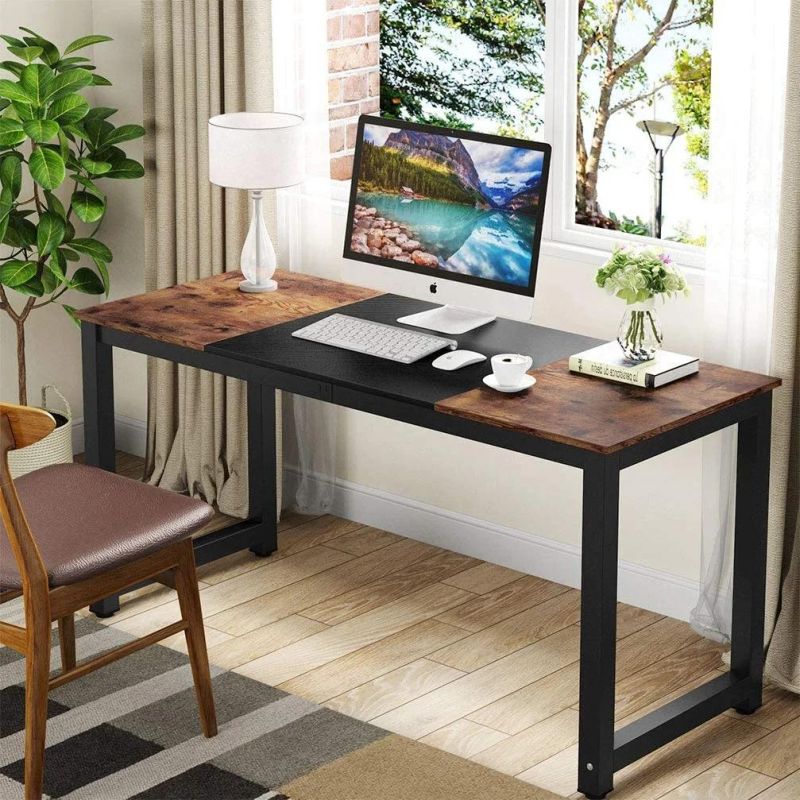 2021 Hot Sales Computer Desk with Wooden Board and Metal Frame for Office and Home Furniture