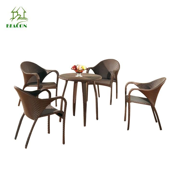 Modern Outdoor Chatting Dining Furniture Rattan Round Garden Set