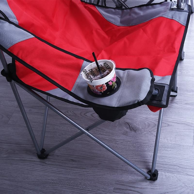 Double Steel Folding Camping Chair with Armrest