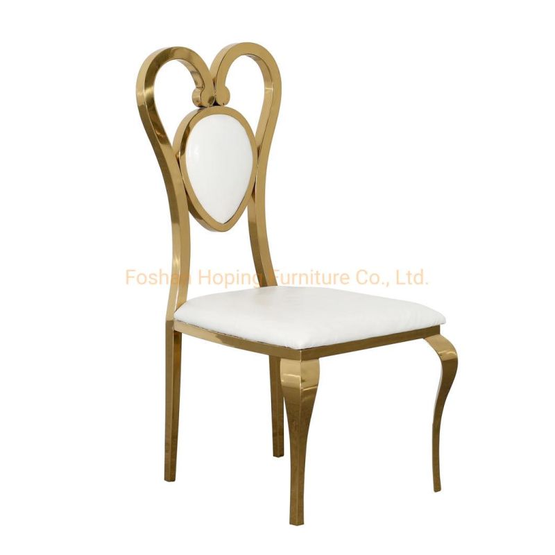 White Wedding Chair Pretty and Generous Western Style Hotel Chair with Metal Frame