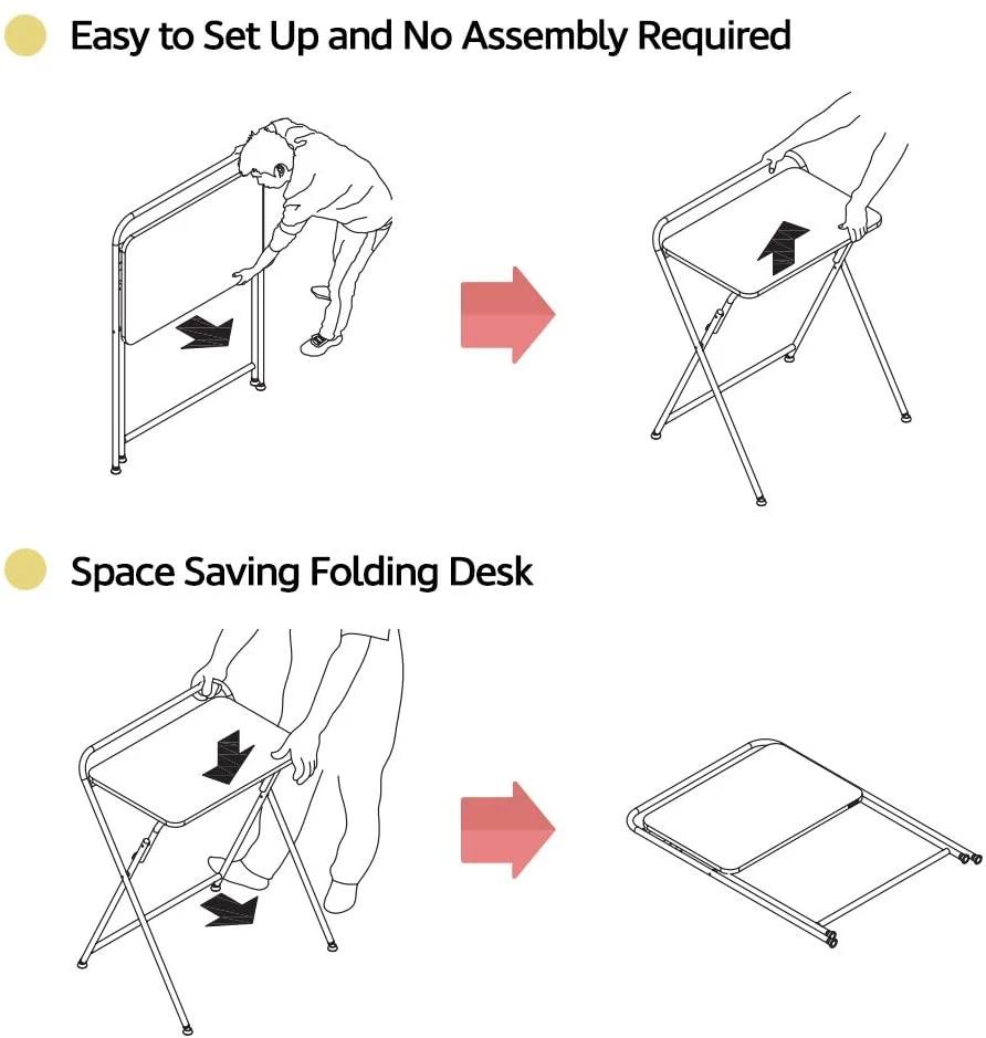 Convenient Folding Desk for Small Space Computer Gaming Table Wooden Desk