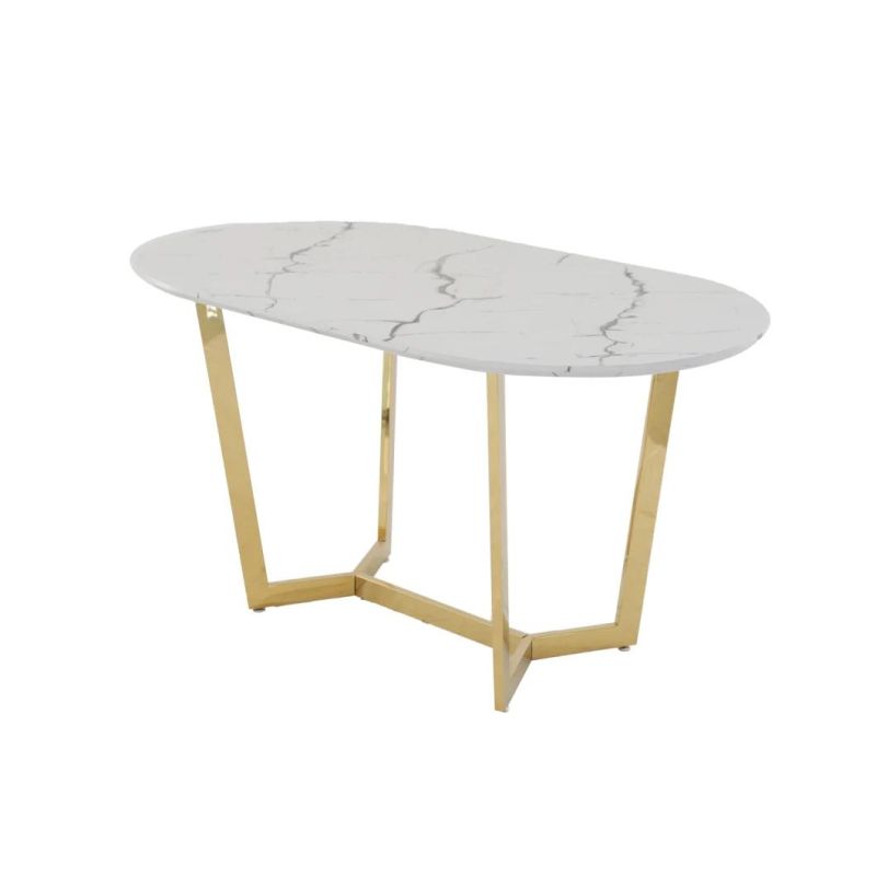 Modern Design Marble Top Stainless Steel Dining Table