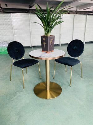 Modern Style Round Table Stainless Steel Table Restaurant Table Bar Table in Gold