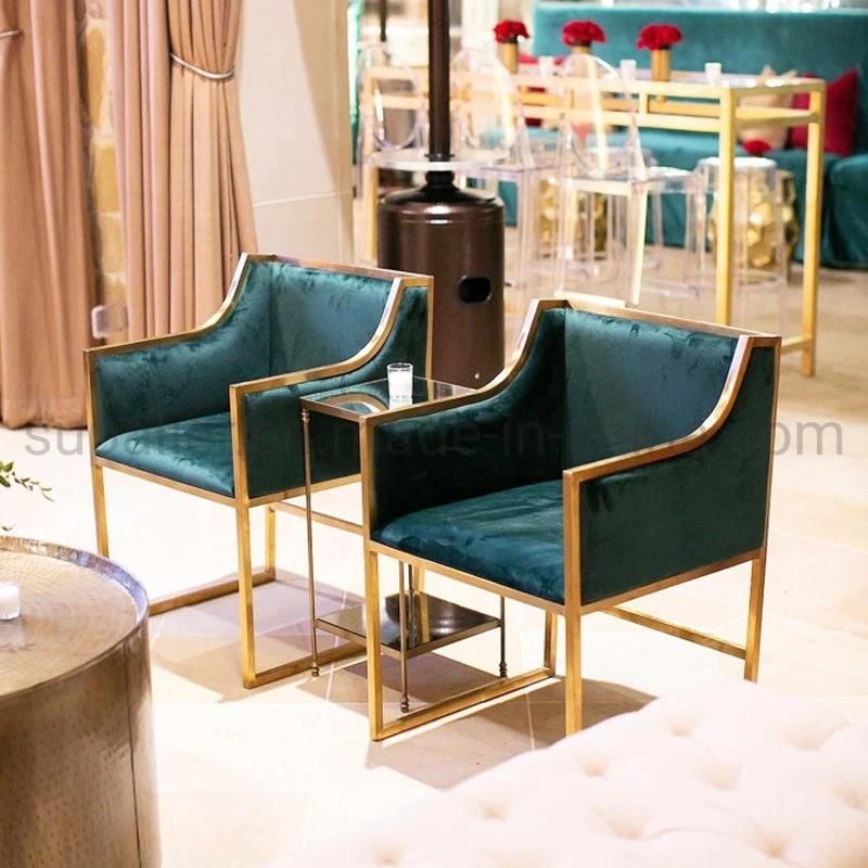 Wholesale Modern Wedding Furniture Metal Frame Single Fabric Sofa