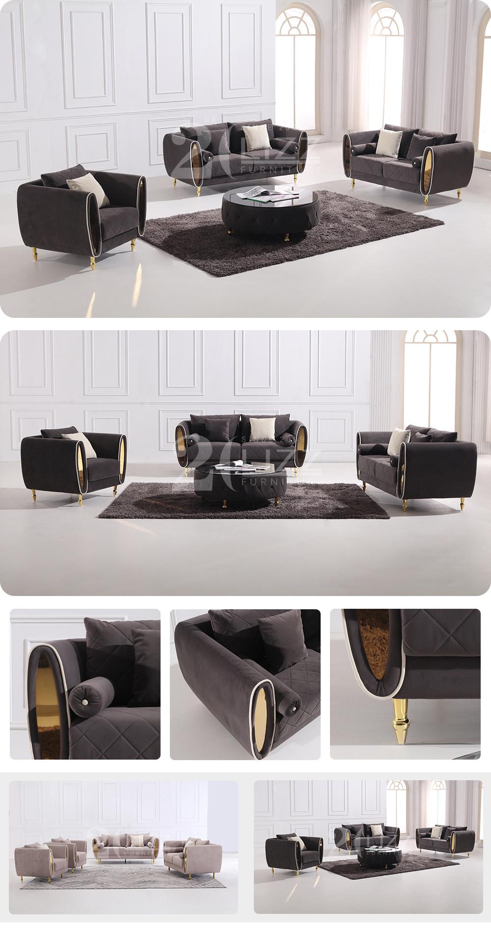 Set Home Furniture Modern Velvet Fabric Sofa Sets Living Room Sofa Sets