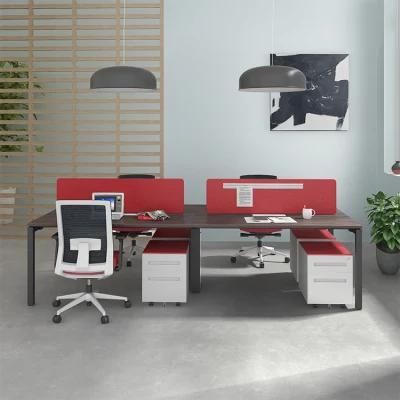 Commercial Office Furniture Steel Staff Computer Double Side 4 Person Workstation Furniture