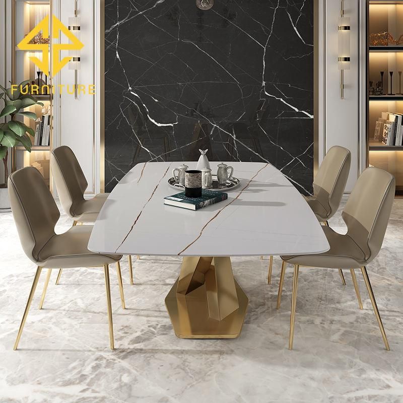 Modern Style Stainless Steel Dining Table and Chairs