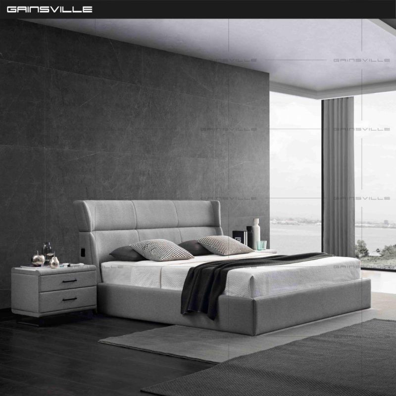 Popular Modern Leather King Size Bed Bedroom Wall Bed Home Furniture