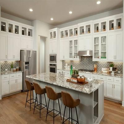 Classic Furniture White Natural Pine Wood Kitchen Cabinets Modern Luxury European Large Plywood Kitchen Cabinet Design