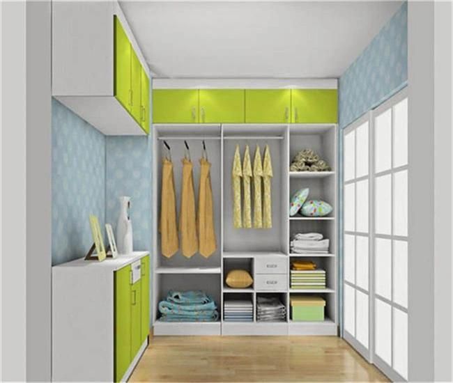 Woodgrain MDF Finish Master Bedroom Walk in Closet Wardrobe