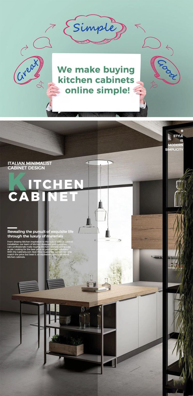 Factory Wholesale Imported Skin Melamine Finish Kitchen Cabinet From China