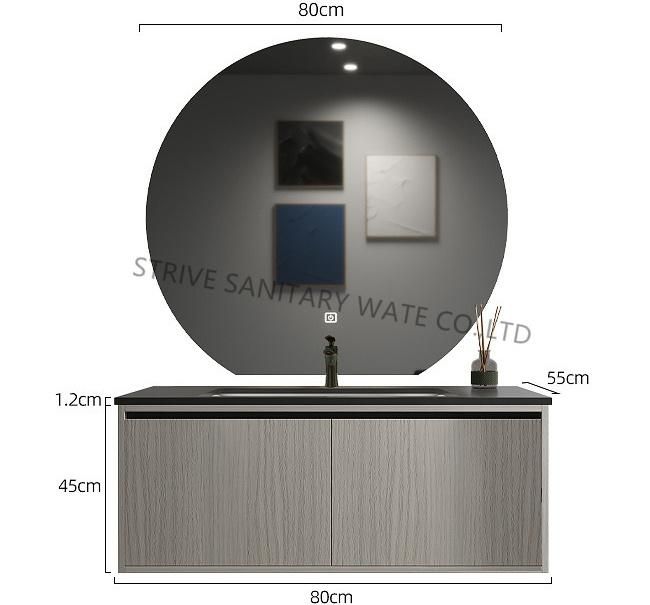 Modern Luxury Wall Mounted Bathroom Vanity with Touch Switch LED Mirror