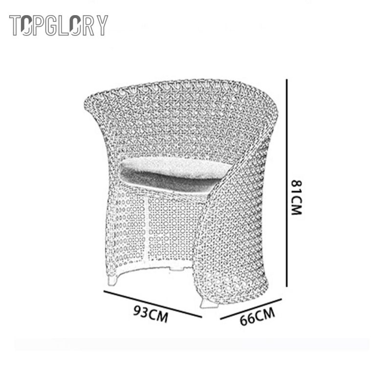 Hot Sale New Design Modern Hotel Outdoor Patio Rattan Garden Furniture High Back Chair