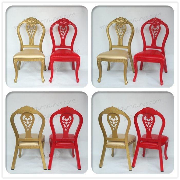 Wholesale Aluminum Imitation Wood Restaurant Chair for Hotel and Banquet and Wedding