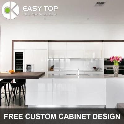 New Design Fashionable Modern Frameless White Pantry Cupboard Kitchen Cabinets Furniture