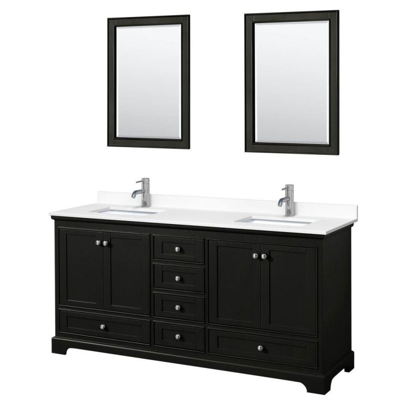 72" Double Bathroom Vanity in Dark Espresso