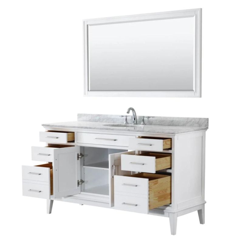 60" Single Solid Wood Bathroom Vanity-Dark Grey