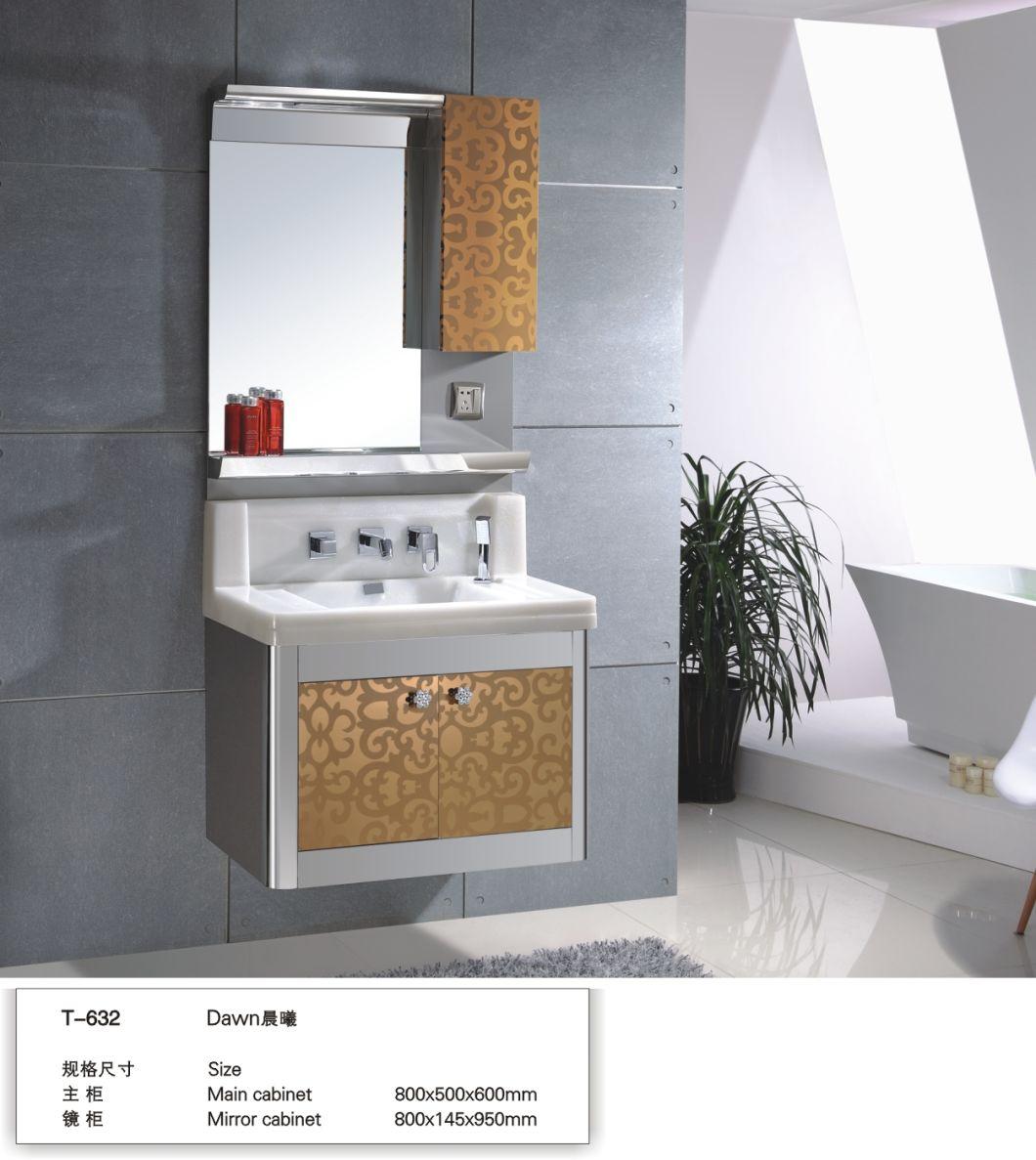 201 Stainless Steel Small Size 60cm Economic Hotel Bathroom Furniture