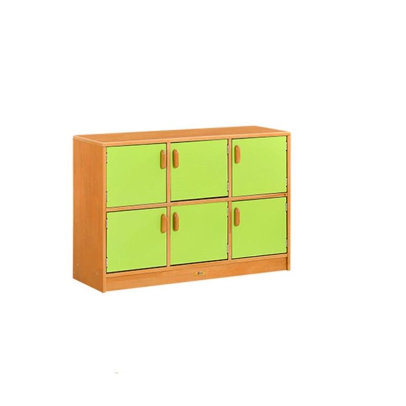 Baby Storage Cabinet, Children School Classroom Furniture, Preschool and Kindergarten Day Care Wood Double Side Use Cabinet, Kids Nursery Toy Storage Cabinet