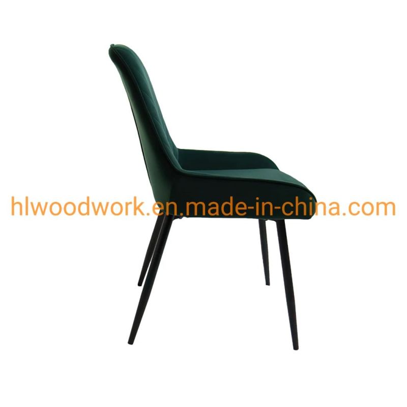 Home Furniture Modern Tufted Velvet Dining Chair for Hotel Upholstered Restaurant Chairs Modern Design Hotel Metal Restaurant Dining Banquet Event Chair