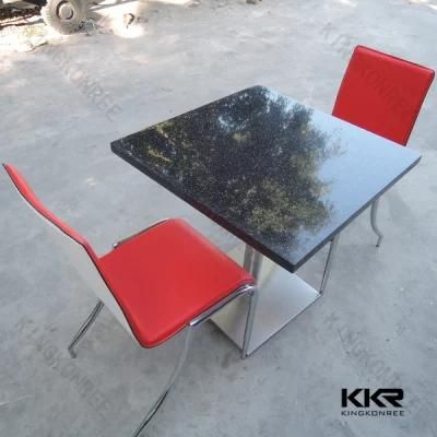 Restaurant Furniture Black Table Top Square Artificial Stone Coffee Table acrylic Solid Surface Dining Table