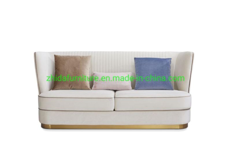 Comtemporary Luxury Home Living Room Beige High Back Fabric Furniture Sofa