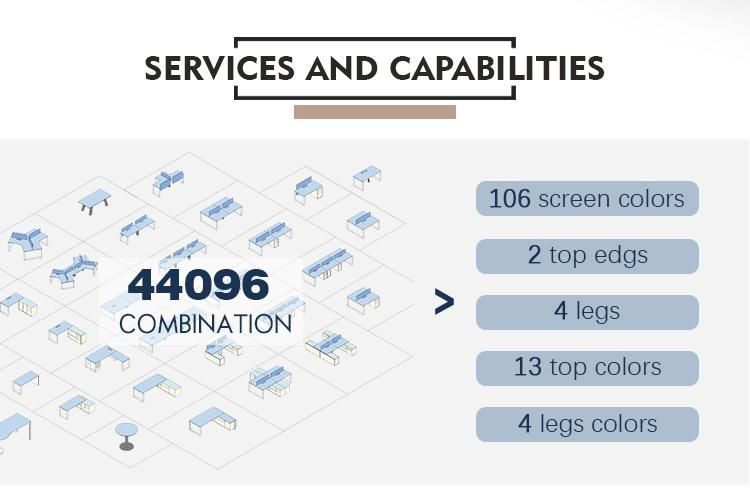 Factory Direct Sale Workstation Modern Clover Workstation Office Desk Manufacturer Multi Furniture Sets Office Furniture