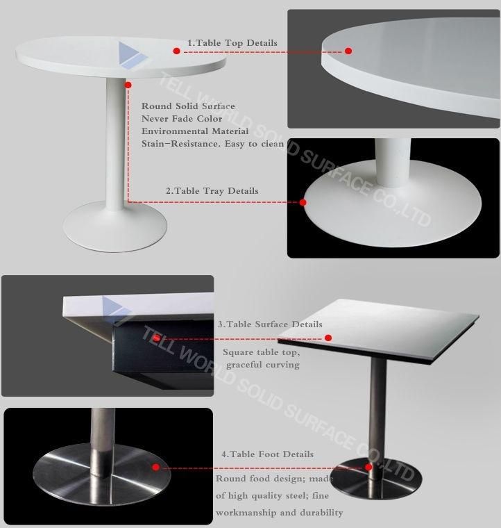 Corian High Bar Bench Table, Tall Bar Table for Bar, Pub (TW-MATB-126)