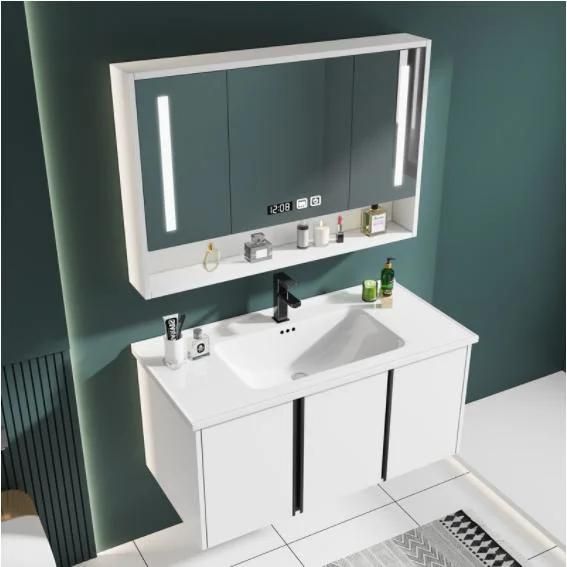 Modern Simple Rock Board Double Basin Bathroom Cabinet Combination Landing Intelligent Light Luxury Washbasin Toilet Wash Basin Cabinet