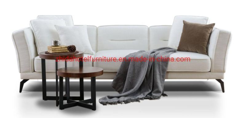 Modern Armrest Fabric 3 Seat Reception L Shape Sectional Sofa Furniture